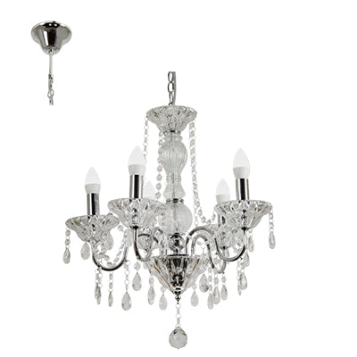 Radiant Lighting RCH67 Panache 5LT Chandelier Chrome 5xE14 JP316-CH/CL