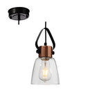 Radiant Lighting RP116cl Pendant Glass 230v Antique Copper/Black JC147-BZ/CL